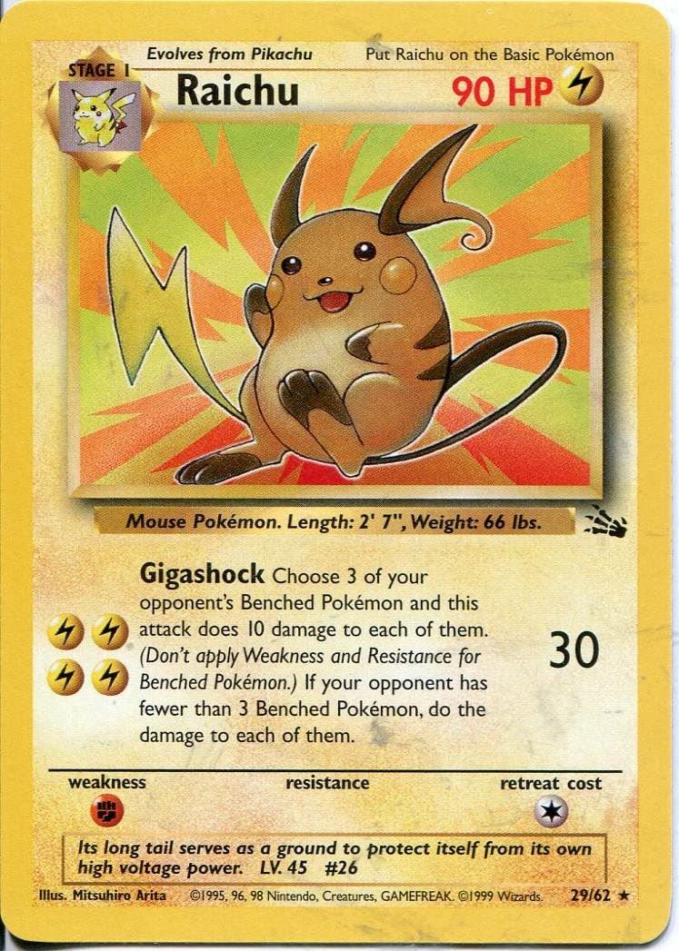 Raichu (29) 029/62 [Fossil]  - Unlimited