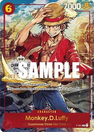 Monkey.D.Luffy (Store Championship Trophy Card) (P-001) - One Piece Promotion Cards Foil