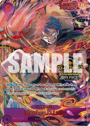 Monkey.D.Luffy (Japanese Version 3rd Anniversary Set) (OP09-119) - One Piece Promotion Cards Foil